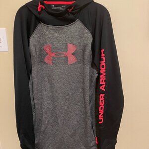 Under Armour Boy's Large Red/Black Fitted Coldgear Hoodie